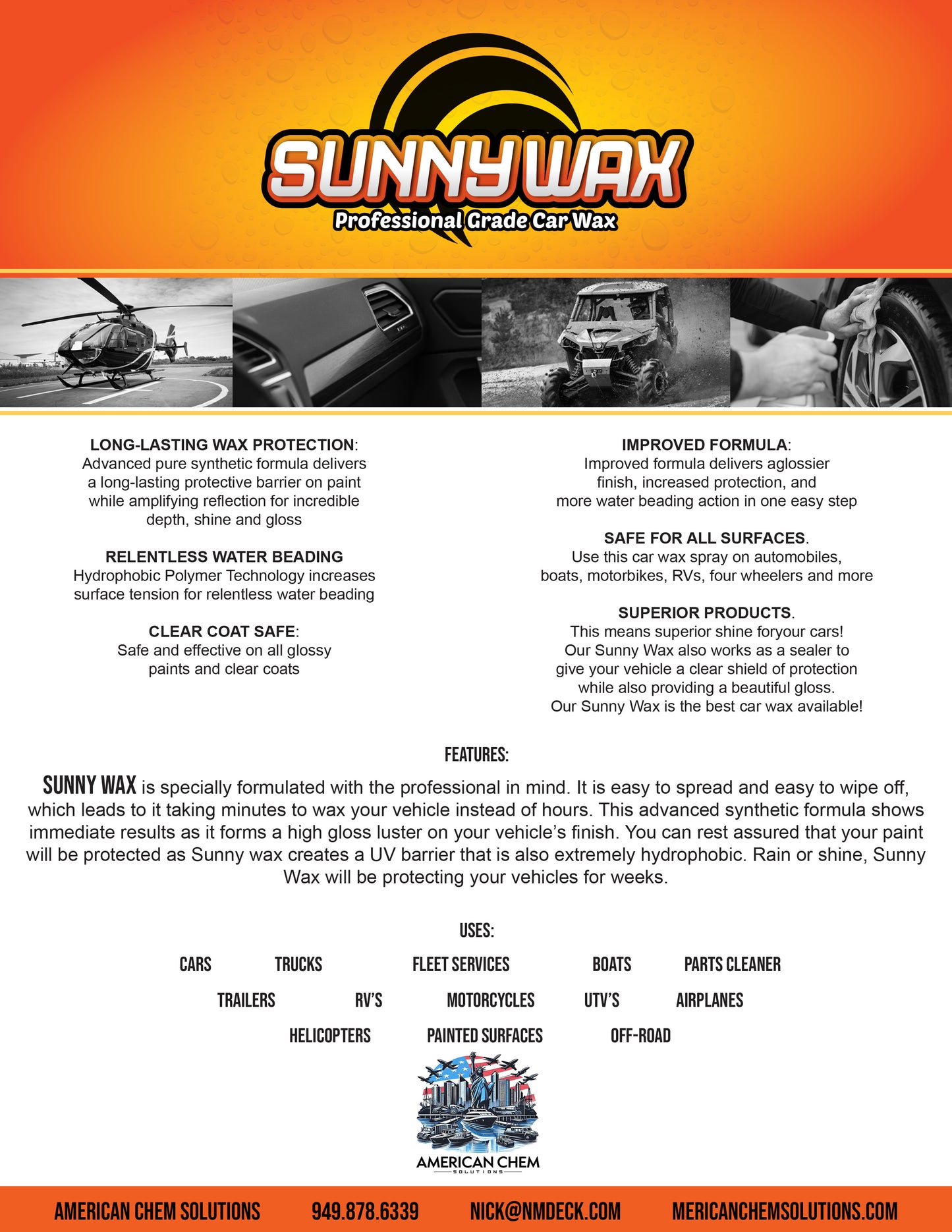 SUNNY WAX PROFESSIONAL GRADE CAR WAX