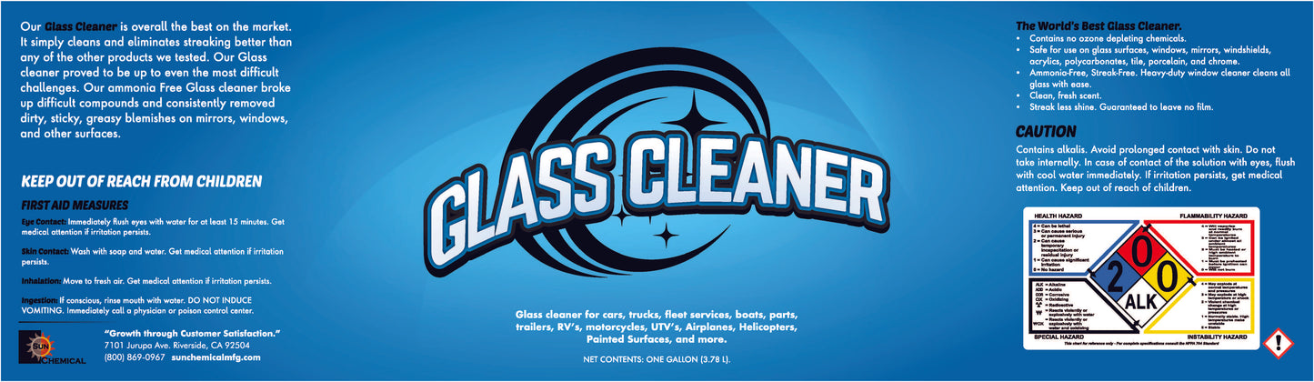 ACS GLASS CLEANER PROFESSIONAL GRADE GLASS CLEANER
