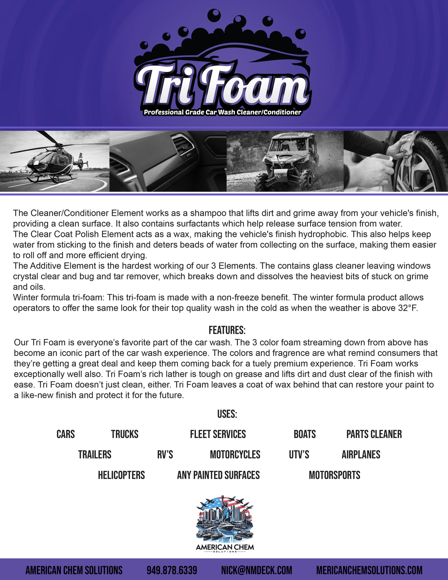 TRI FOAM PROFESSIONAL GRADE CAR WASH CLEANER/CONDITIONER